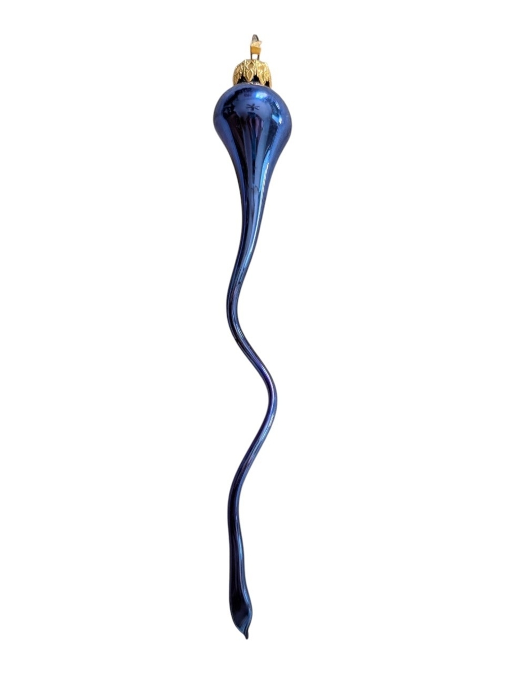 Blue Glass Icicle Ornament - Decorative Home Art